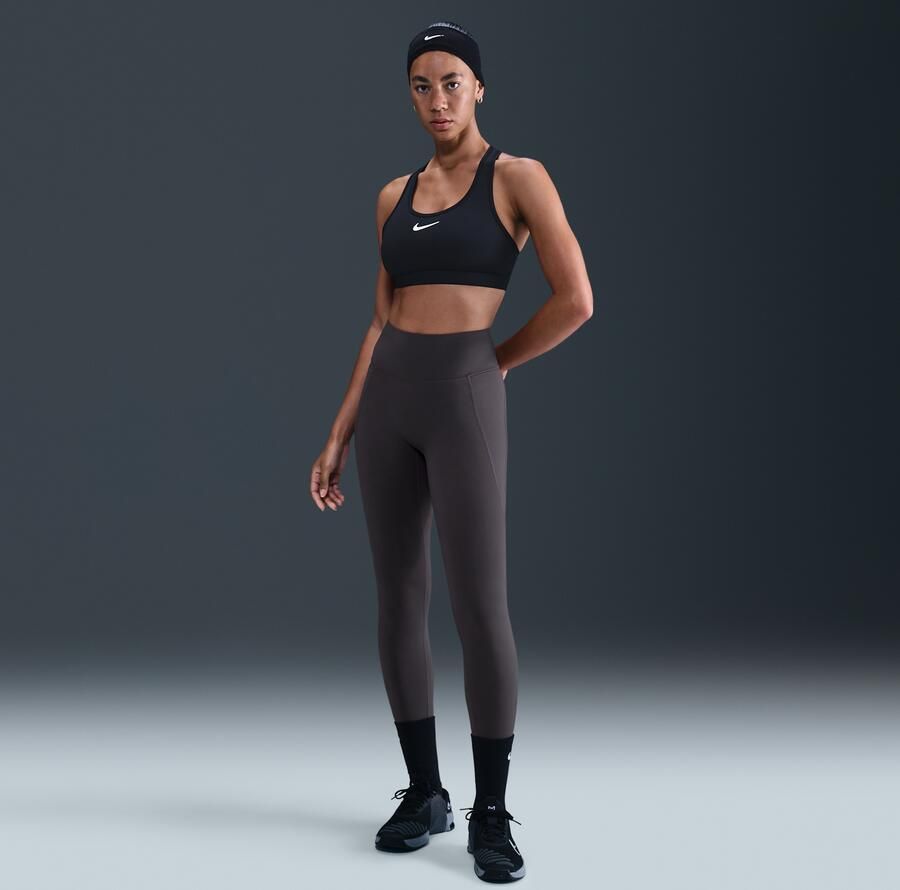 Nike Universa lange legging met hoge taille en zonder naad aan de voorkant voor dames (Plus Size) Grijs - Foto 4