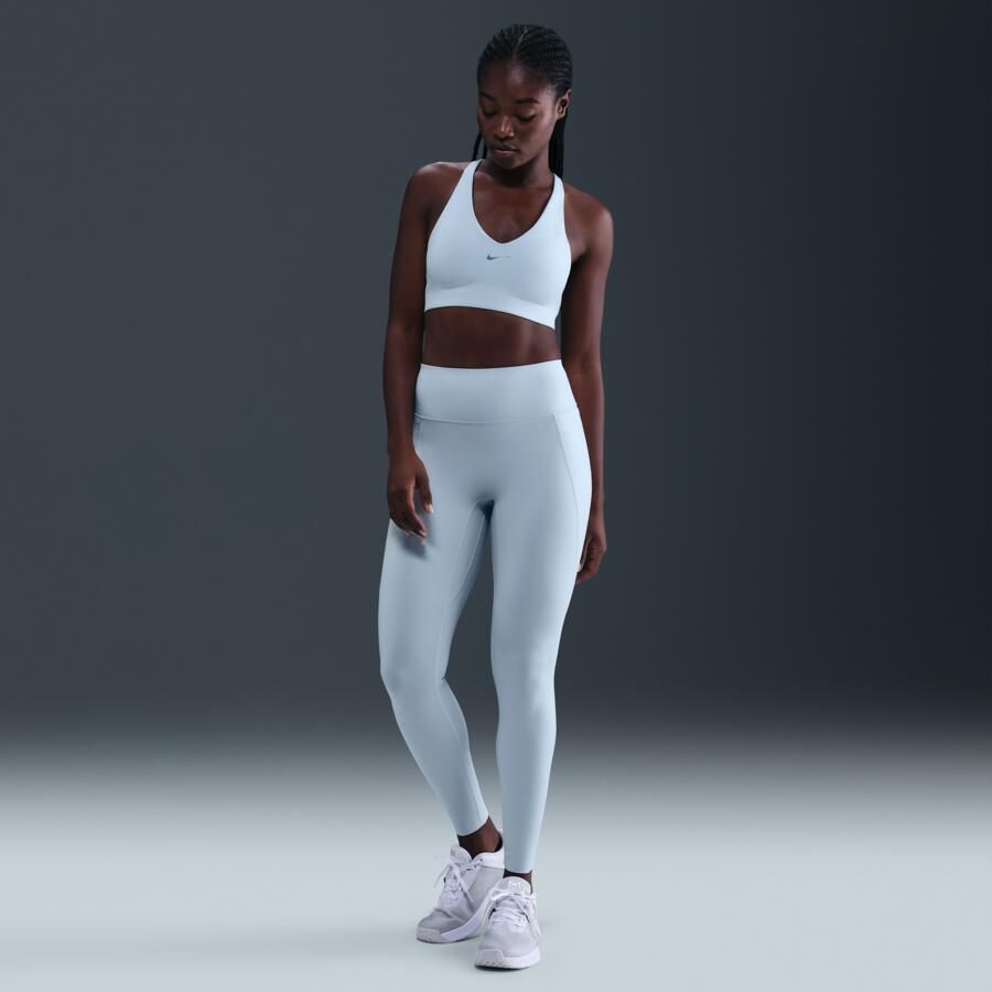 Nike Universa lange legging met hoge taille en zonder naad aan de voorkant voor dames (Plus Size) Blauw - Foto 4