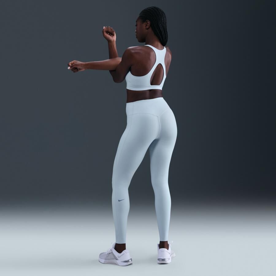 Nike Universa lange legging met hoge taille en zonder naad aan de voorkant voor dames (Plus Size) Blauw - Foto 3