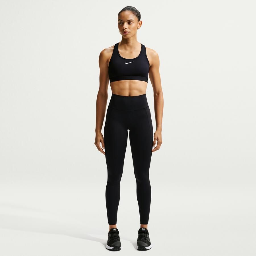 Nike Universa lange legging met hoge taille en zonder naad aan de voorkant voor dames (Plus Size) Zwart