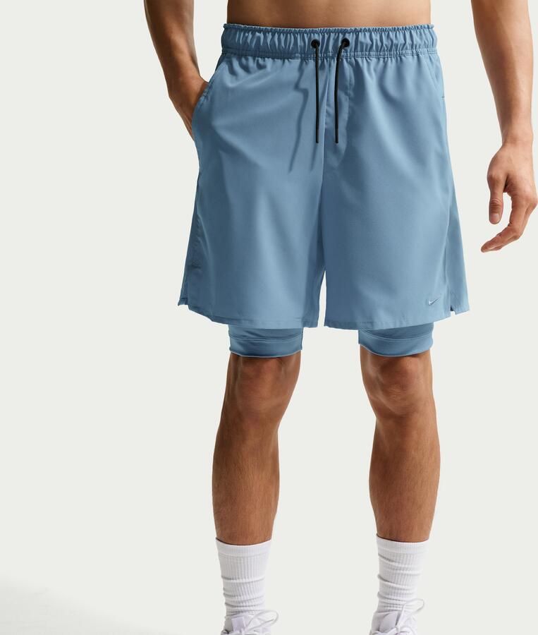 Nike Unlimited multifunctionele 2-in-1 herenshorts met Dri-FIT (18 cm) Blauw - Foto 3