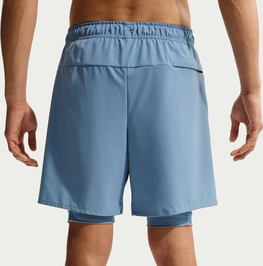 Nike Unlimited multifunctionele 2-in-1 herenshorts met Dri-FIT (18 cm) Blauw