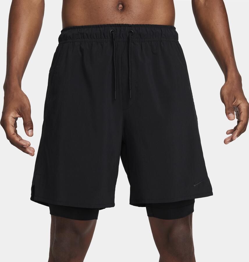 Nike Unlimited multifunctionele 2-in-1 herenshorts met Dri-FIT (18 cm) Zwart - Foto 4