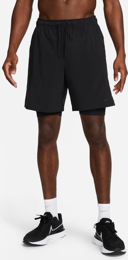 Nike Unlimited multifunctionele 2-in-1 herenshorts met Dri-FIT (18 cm) Zwart - Foto 6