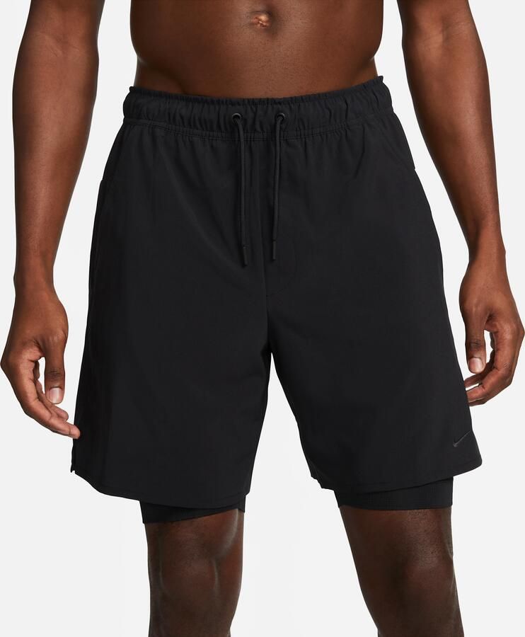 Nike Unlimited multifunctionele 2-in-1 herenshorts met Dri-FIT (18 cm) Zwart - Foto 4