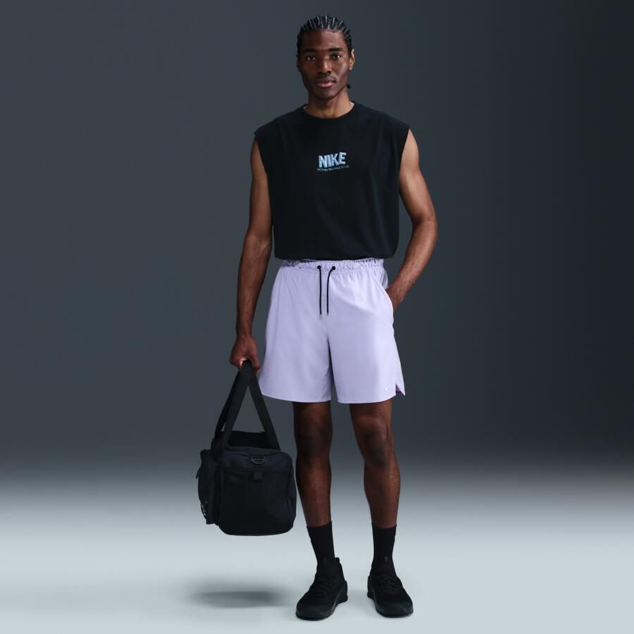 Nike Unlimited multifunctionele niet-gevoerde herenshorts met Dri-FIT (18 cm) Paars - Foto 4