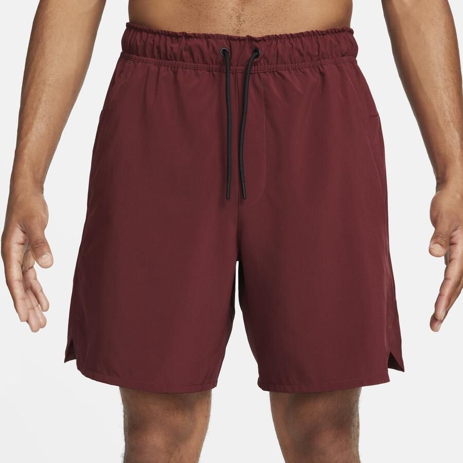 Nike Unlimited multifunctionele niet-gevoerde herenshorts met Dri-FIT (18 cm) Rood