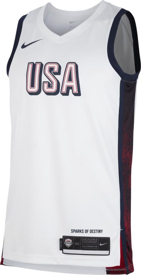 Nike USAB Limited Home basketbaljersey voor heren Wit - Foto 4