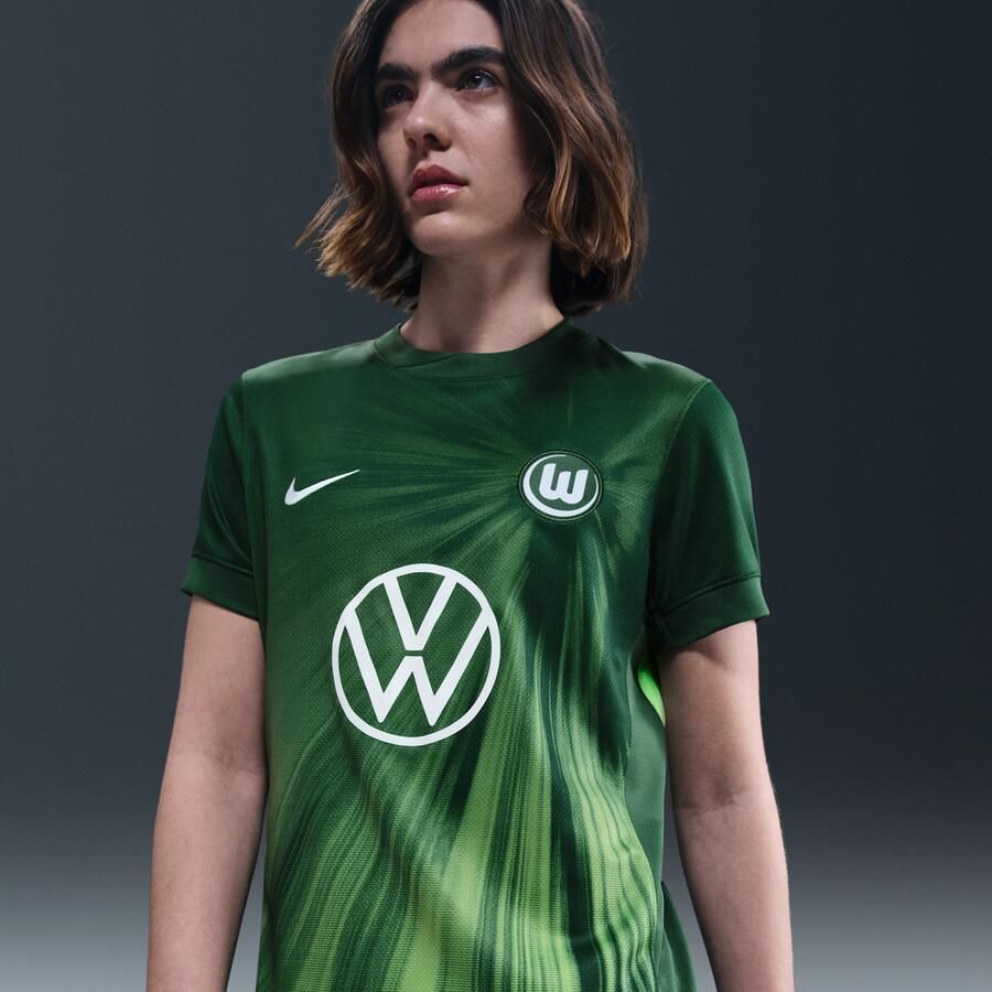 Nike Vfl Wolfsburg 2025 2026 Stadium Thuis Dri-Fit replica voetbaltop met korte mouwen voor dames Groen - Foto 4