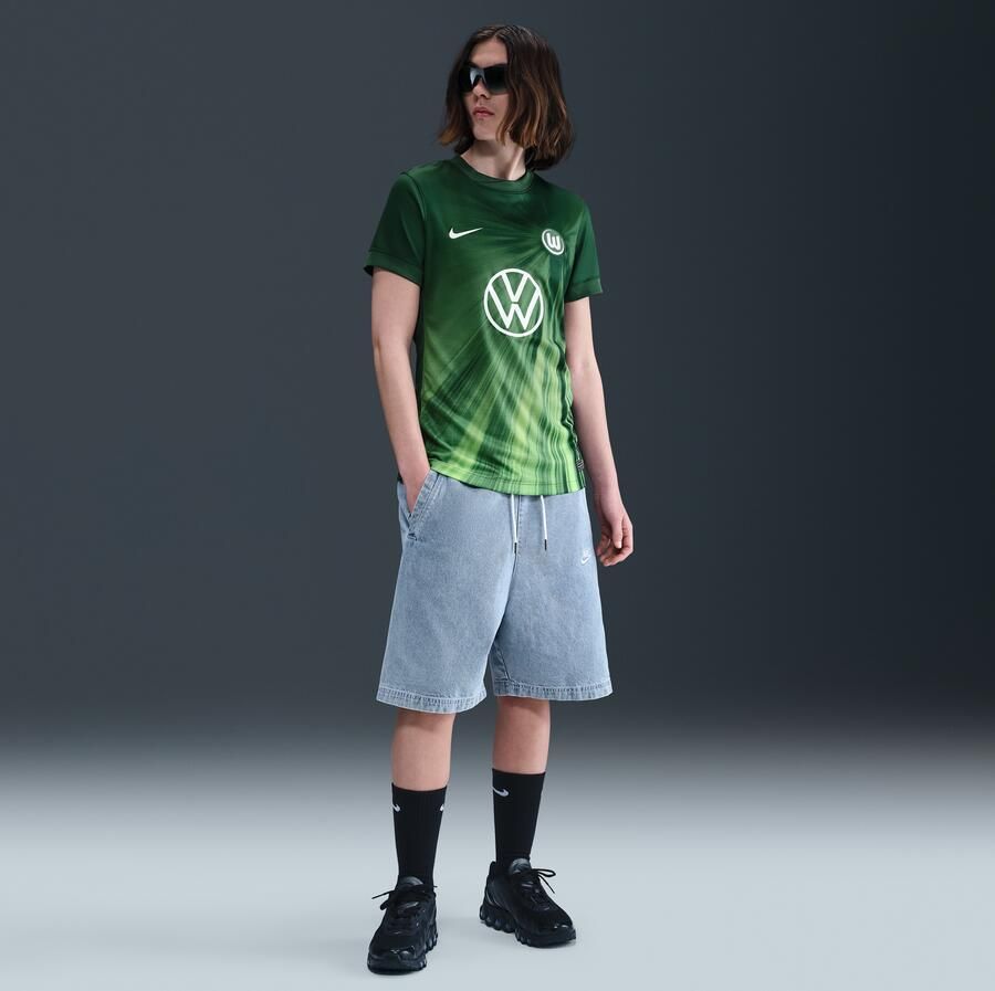 Nike Vfl Wolfsburg 2025 2026 Stadium Thuis Dri-Fit replica voetbaltop met korte mouwen voor dames Groen - Foto 3