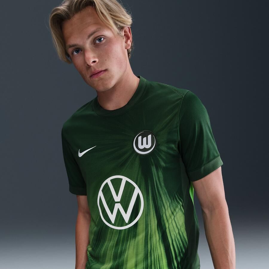 Nike Vfl Wolfsburg 2025 2026 Stadium Thuis Dri-Fit replica voetbaltop met korte mouwen voor heren Groen - Foto 4