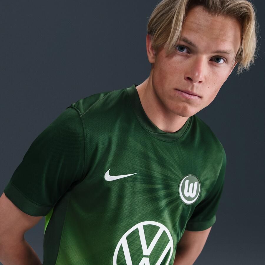 Nike Vfl Wolfsburg 2025 2026 Stadium Thuis Dri-Fit replica voetbaltop met korte mouwen voor heren Groen - Foto 2