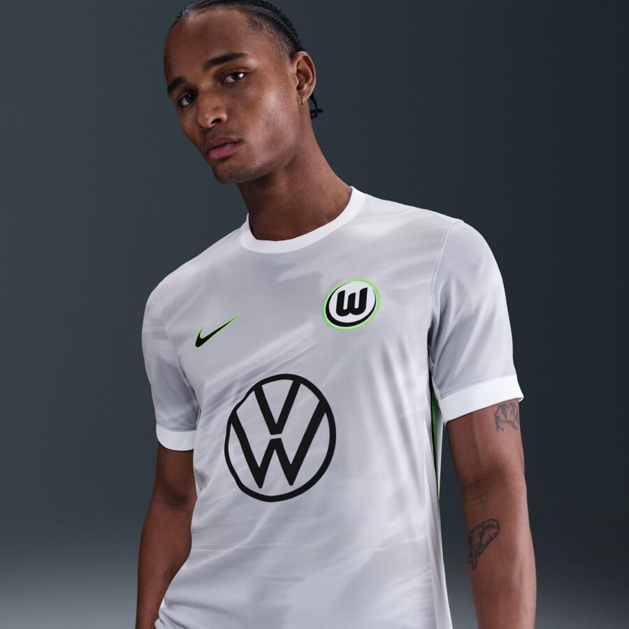 Nike Vfl Wolfsburg 2025 2026 Stadium Uit Dri-Fit replica voetbaltop met korte mouwen voor heren Wit - Foto 4