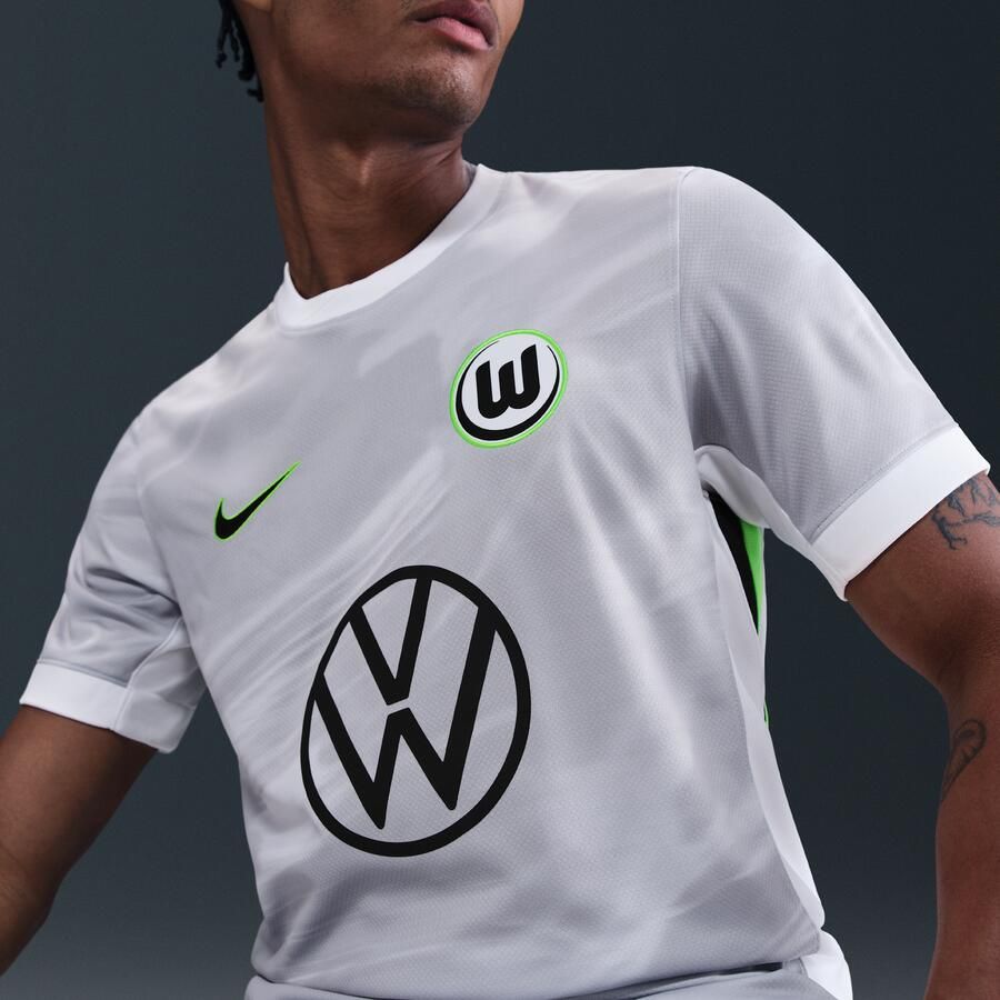 Nike Vfl Wolfsburg 2025 2026 Stadium Uit Dri-Fit replica voetbaltop met korte mouwen voor heren Wit - Foto 2