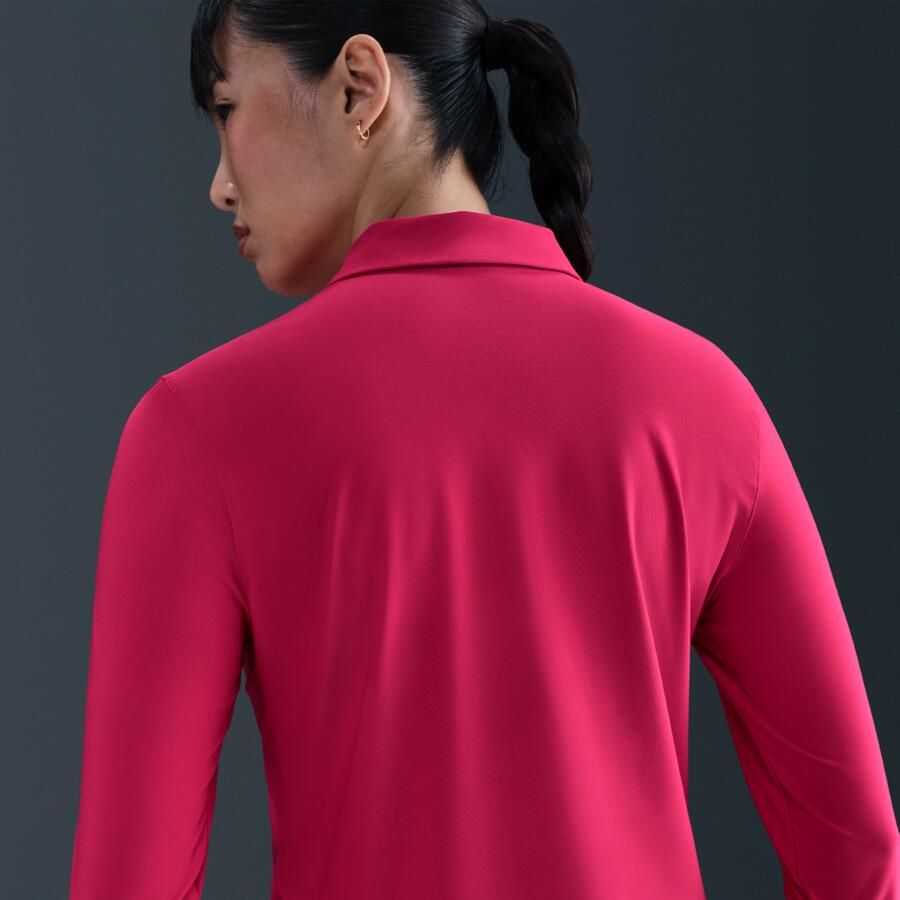 Nike Victory Dri-FIT damespolo met lange mouwen Roze