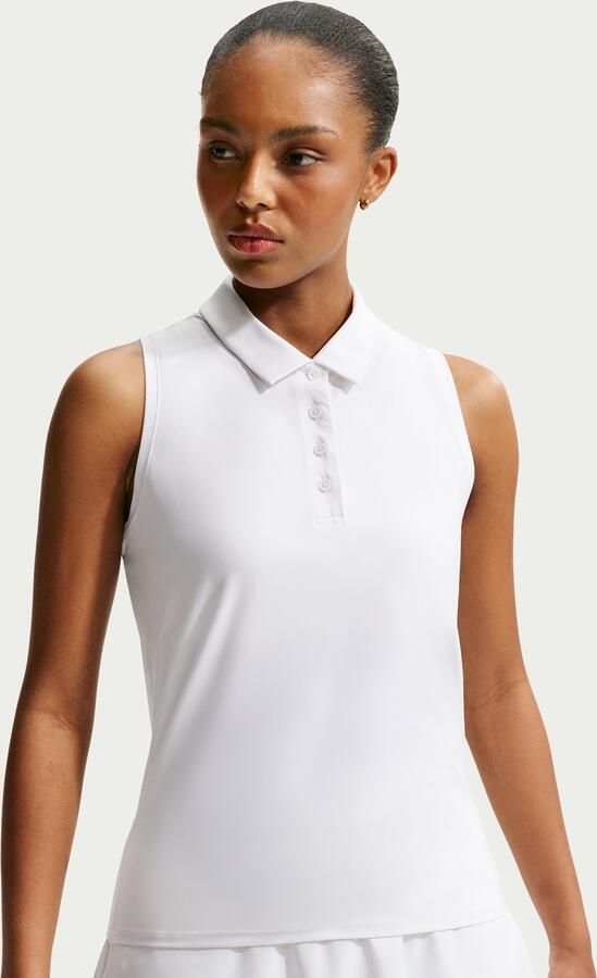 Nike Victory Dri-FIT mouwloze polo voor dames Wit