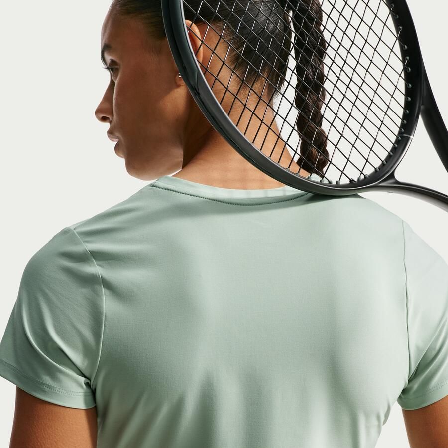 Nike Victory Dri-FIT tennistop met korte mouwen voor dames Groen - Foto 2