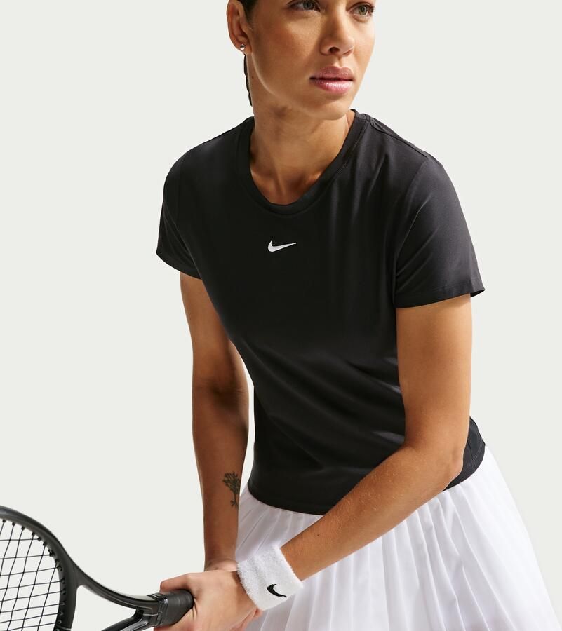 Nike Victory Dri-FIT tennistop met korte mouwen voor dames Zwart - Foto 2