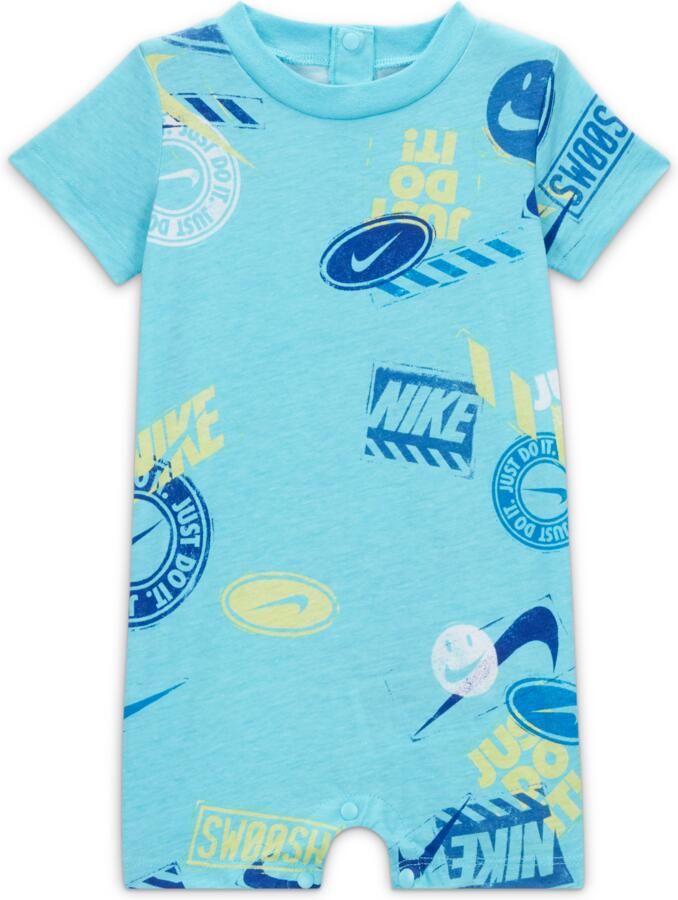 Nike Wild Air Printed Romper Rompertje voor baby's Blauw
