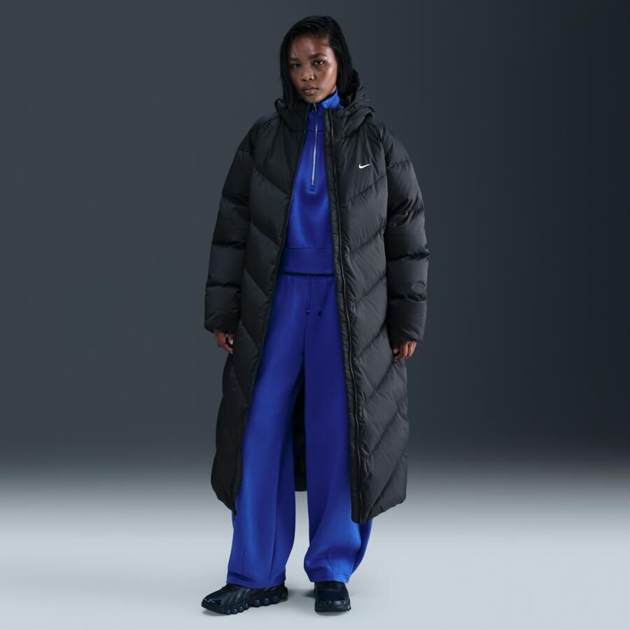 Nike Windpuffer Storm-FIT ruimvallende parka van dons met capuchon voor dames Zwart - Foto 3