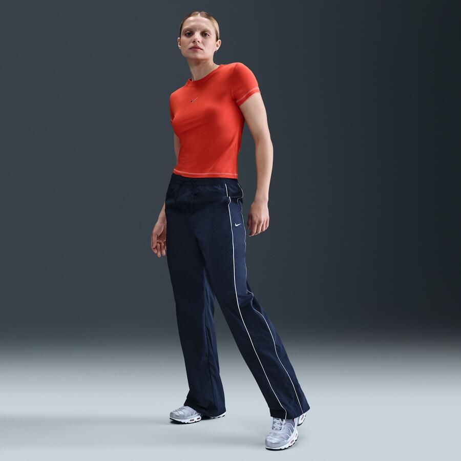 Nike Windrunner geweven damesbroek met hoge taille en open zomen Blauw - Foto 4