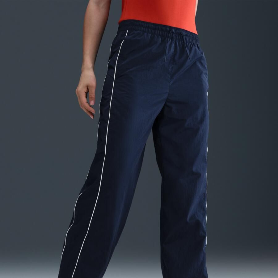 Nike Windrunner geweven damesbroek met hoge taille en open zomen Blauw