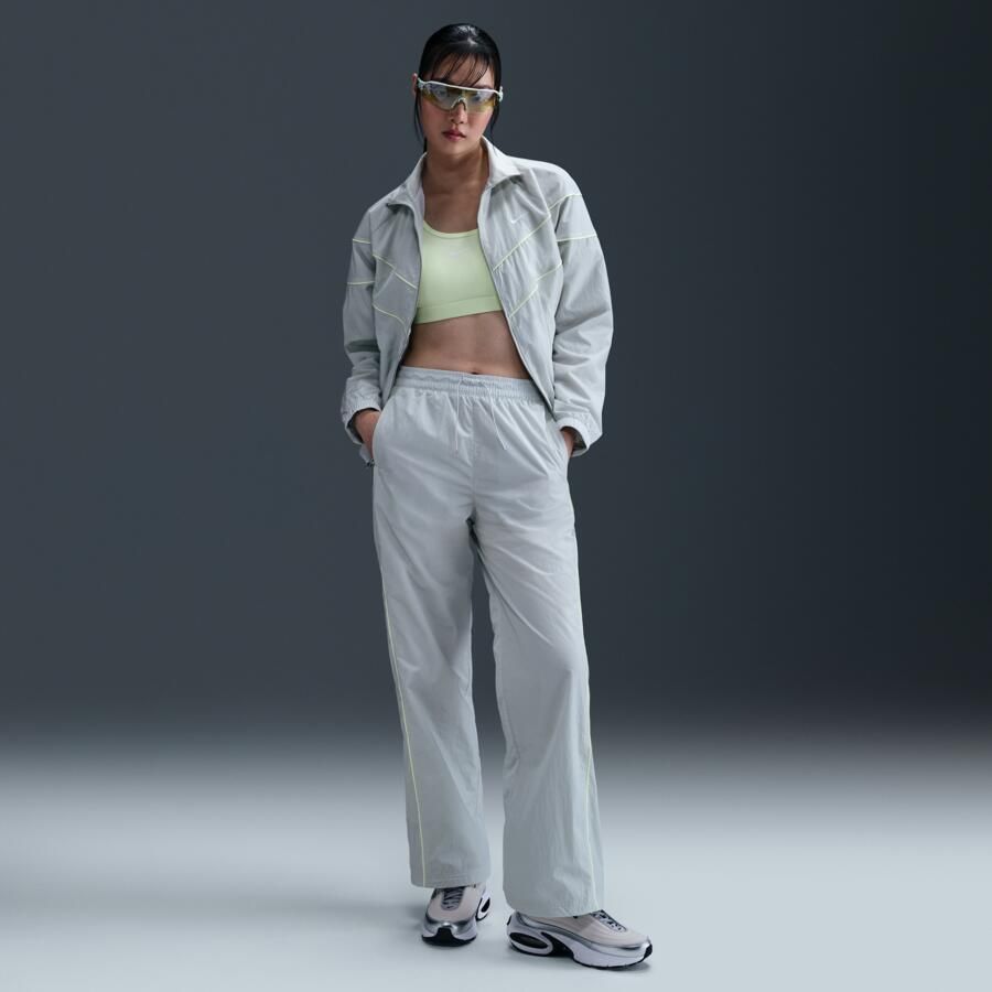 Nike Windrunner geweven damesbroek met hoge taille en open zomen Grijs - Foto 3