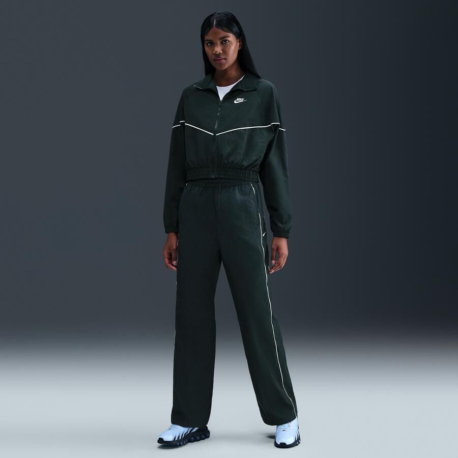 Nike Windrunner geweven damesbroek met hoge taille en open zomen Groen - Foto 4
