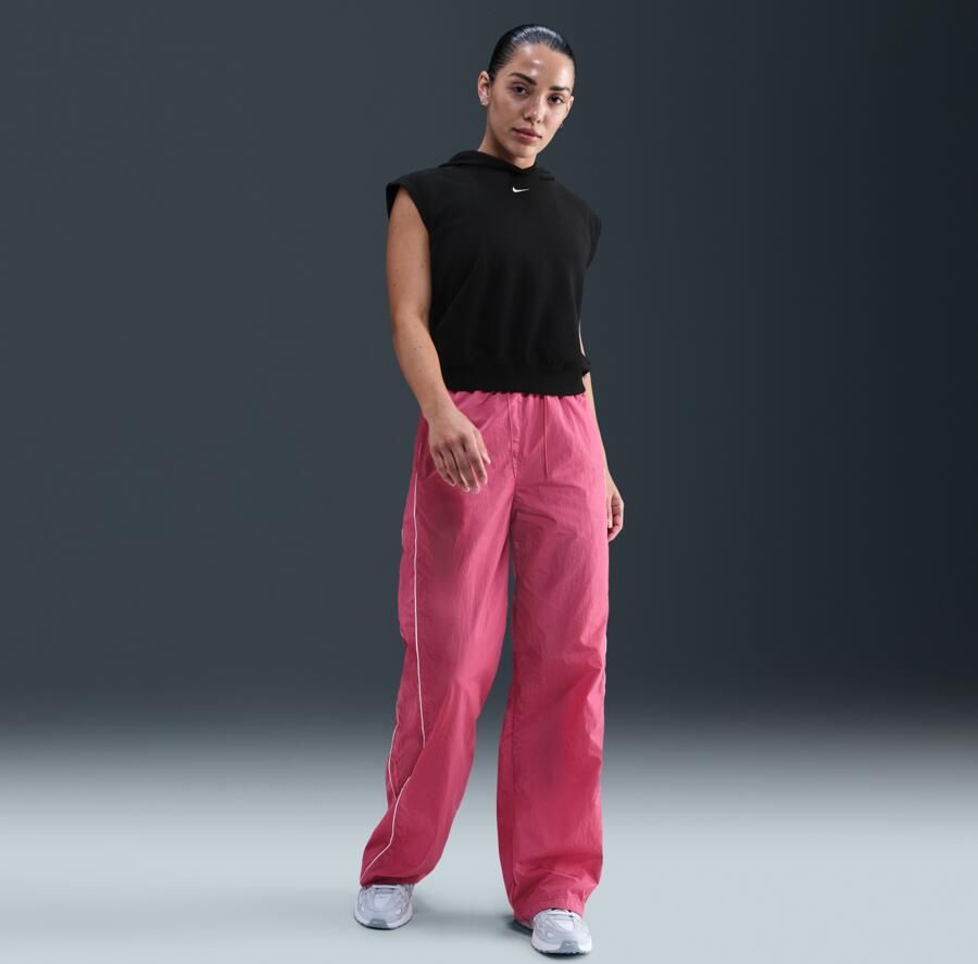 Nike Windrunner geweven damesbroek met hoge taille en open zomen Paars - Foto 4