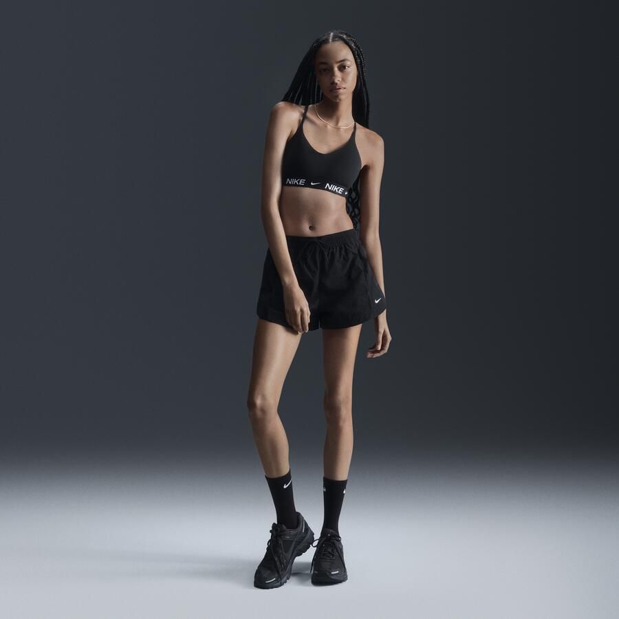 Nike Windrunner geweven damesshorts met halfhoge taille (5 cm) Zwart - Foto 4