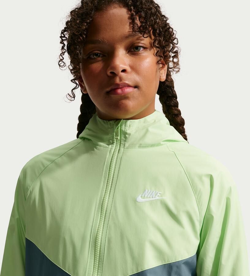 Nike Windrunner Repel kinderjack met capuchon Groen