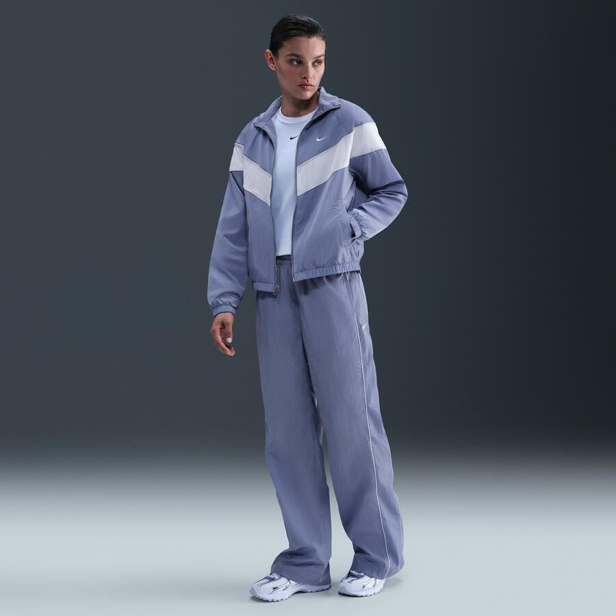 Nike Windrunner ruimvallend geweven damesjack met uv-bescherming en rits over de hele lengte Blauw - Foto 3