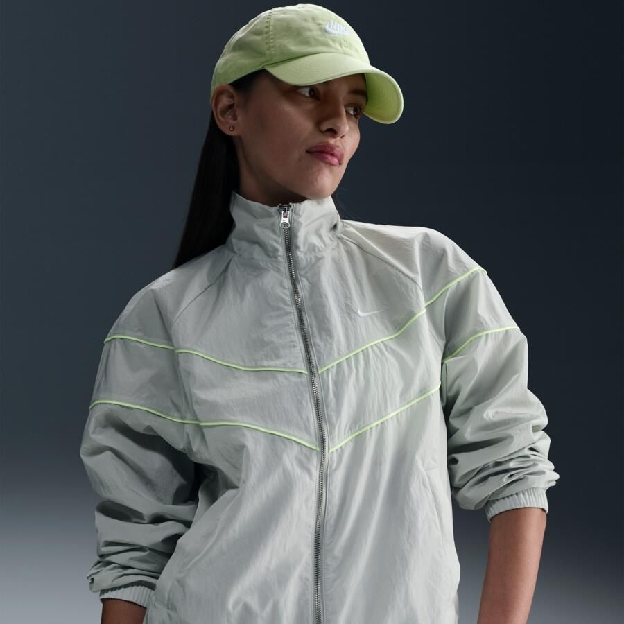 Nike Windrunner ruimvallend geweven damesjack met uv-bescherming en rits over de hele lengte Grijs - Foto 4