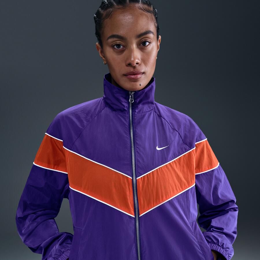 Nike Windrunner ruimvallend geweven damesjack met uv-bescherming en rits over de hele lengte Paars - Foto 4