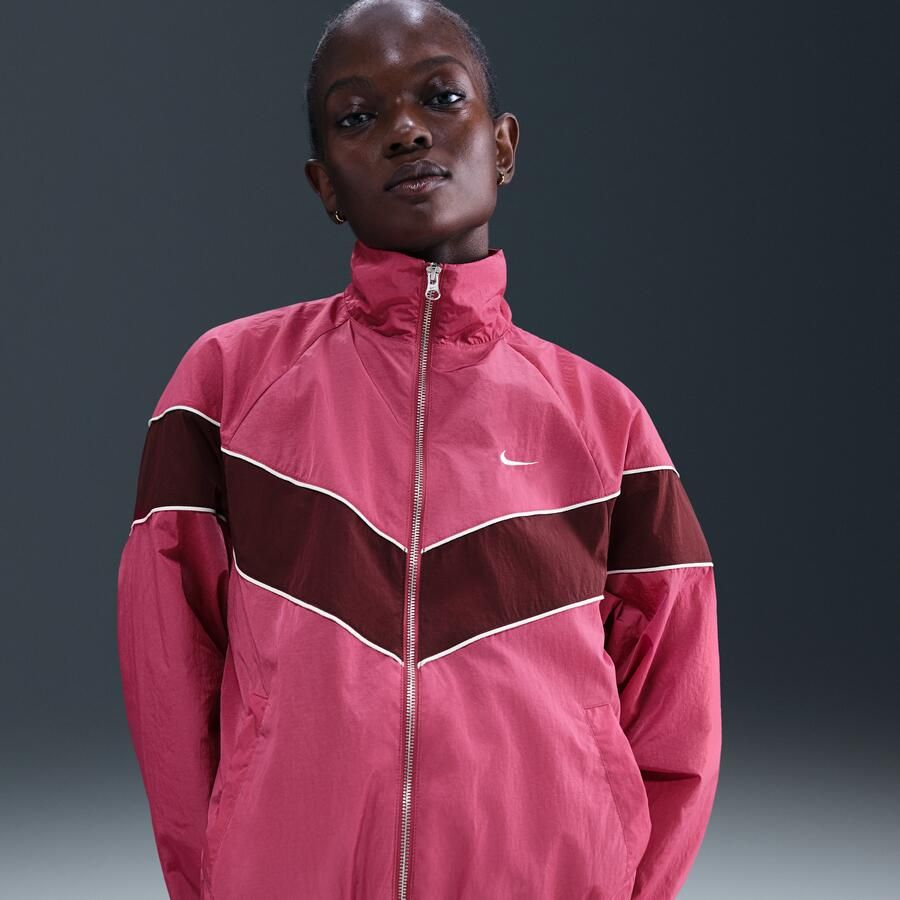 Nike Windrunner ruimvallend geweven damesjack met uv-bescherming en rits over de hele lengte Paars - Foto 4