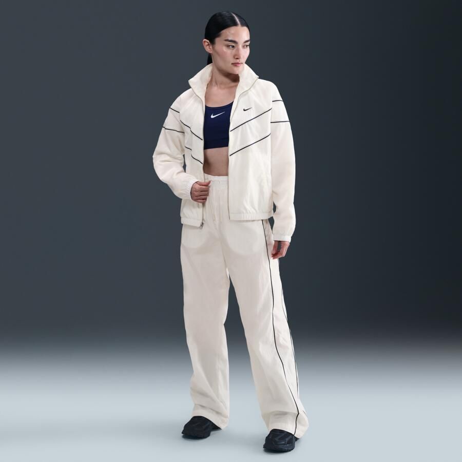 Nike Windrunner ruimvallend geweven damesjack met uv-bescherming en rits over de hele lengte Wit - Foto 3