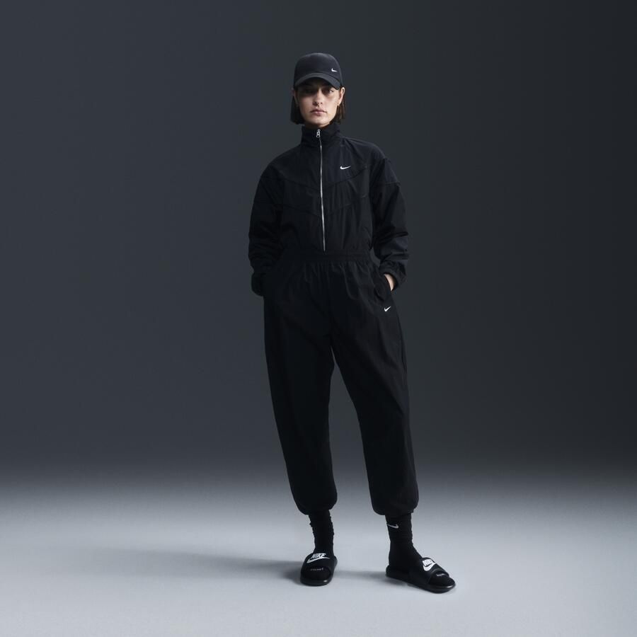 Nike Windrunner ruimvallend geweven damesjack met uv-bescherming en rits over de hele lengte Zwart - Foto 2