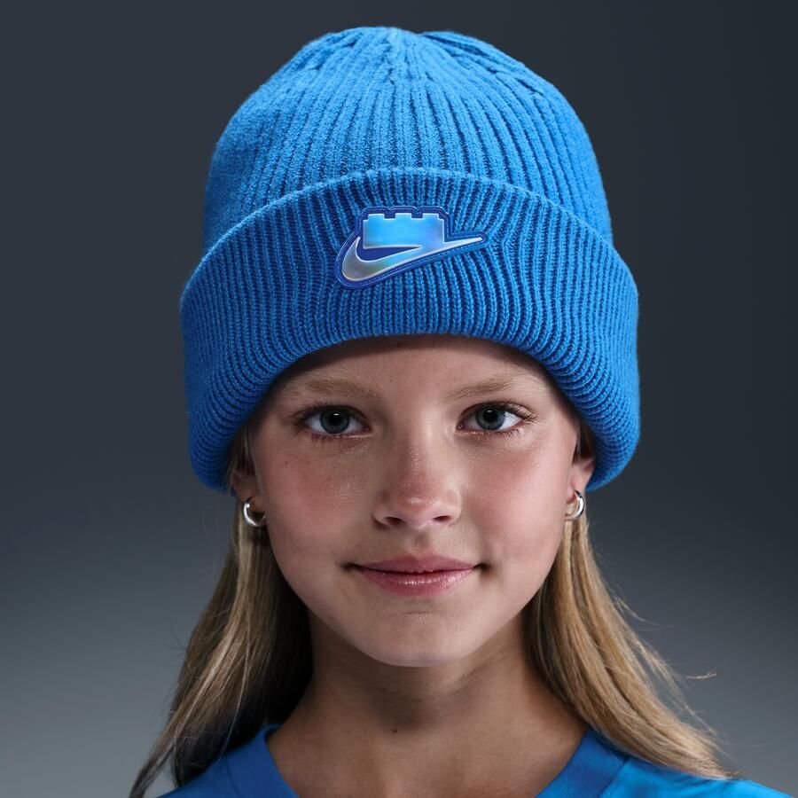 Nike x LEGO Collection Peak beanie voor kids Blauw