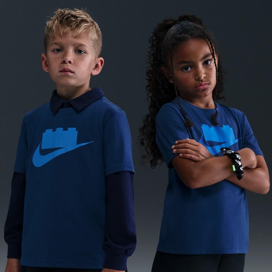 Nike x LEGO Collection T-shirt met logo voor kleuters Blauw - Foto 4
