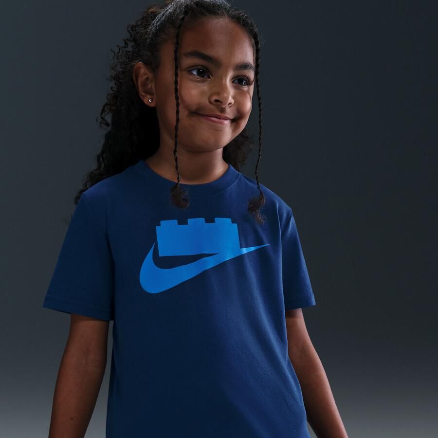 Nike x LEGO Collection T-shirt met logo voor kleuters Blauw