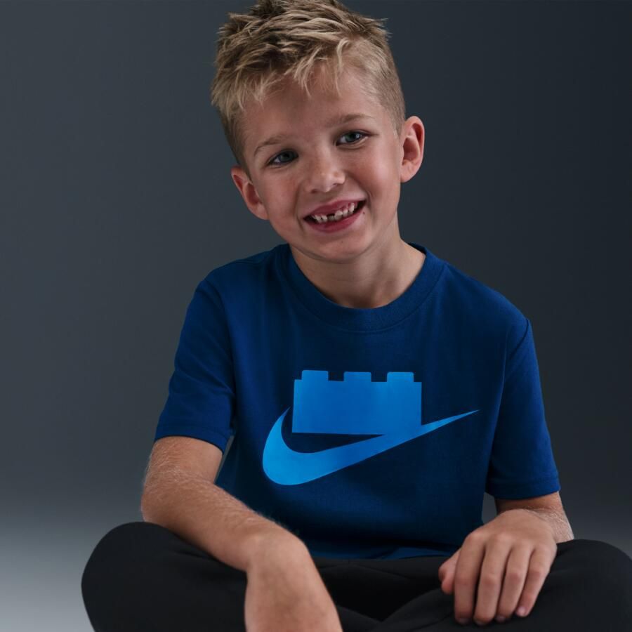 Nike x LEGO Collection T-shirt met logo voor kleuters Blauw - Foto 2