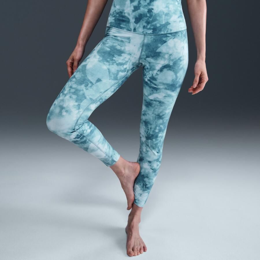 Nike Zenvy 7 8-legging met hoge taille en print voor dames Blauw
