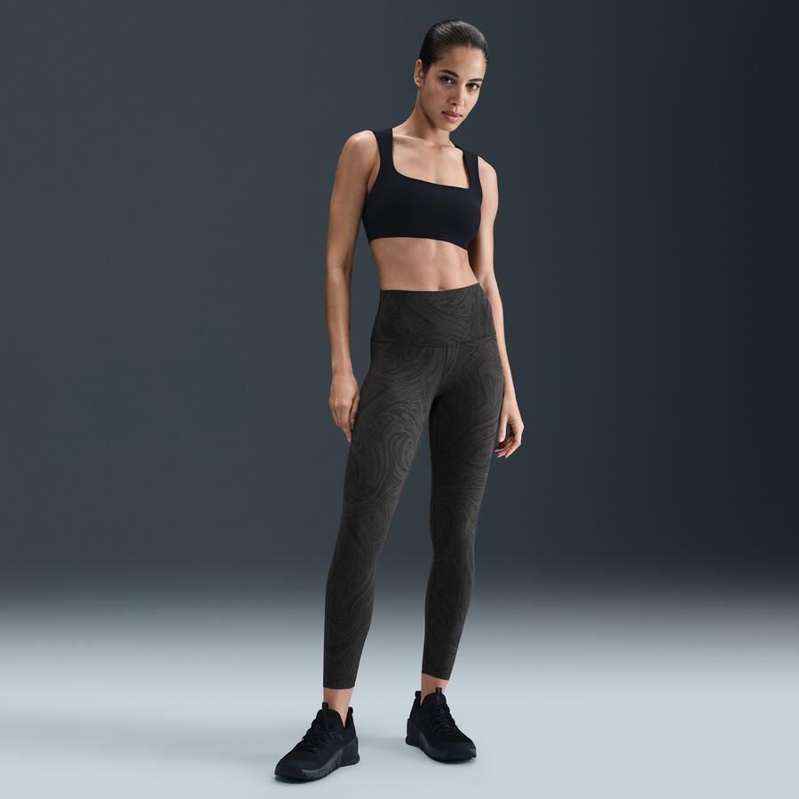 Nike Zenvy 7 8-legging met hoge taille en print voor dames Zwart - Foto 4