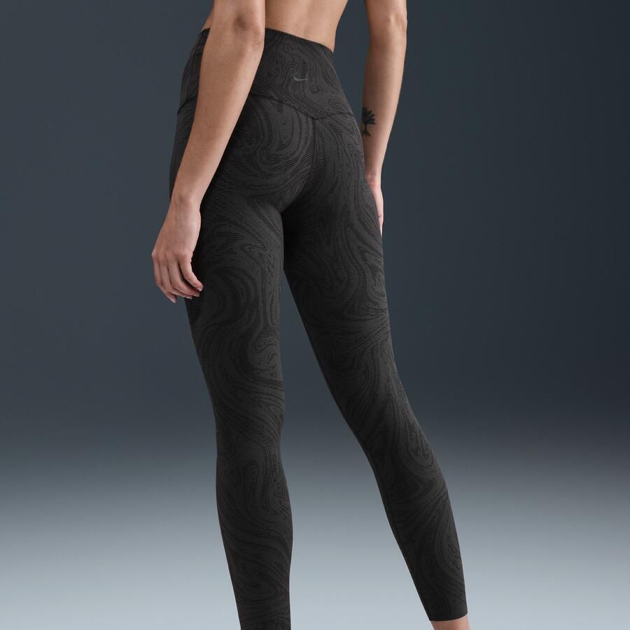 Nike Zenvy 7 8-legging met hoge taille en print voor dames Zwart - Foto 2