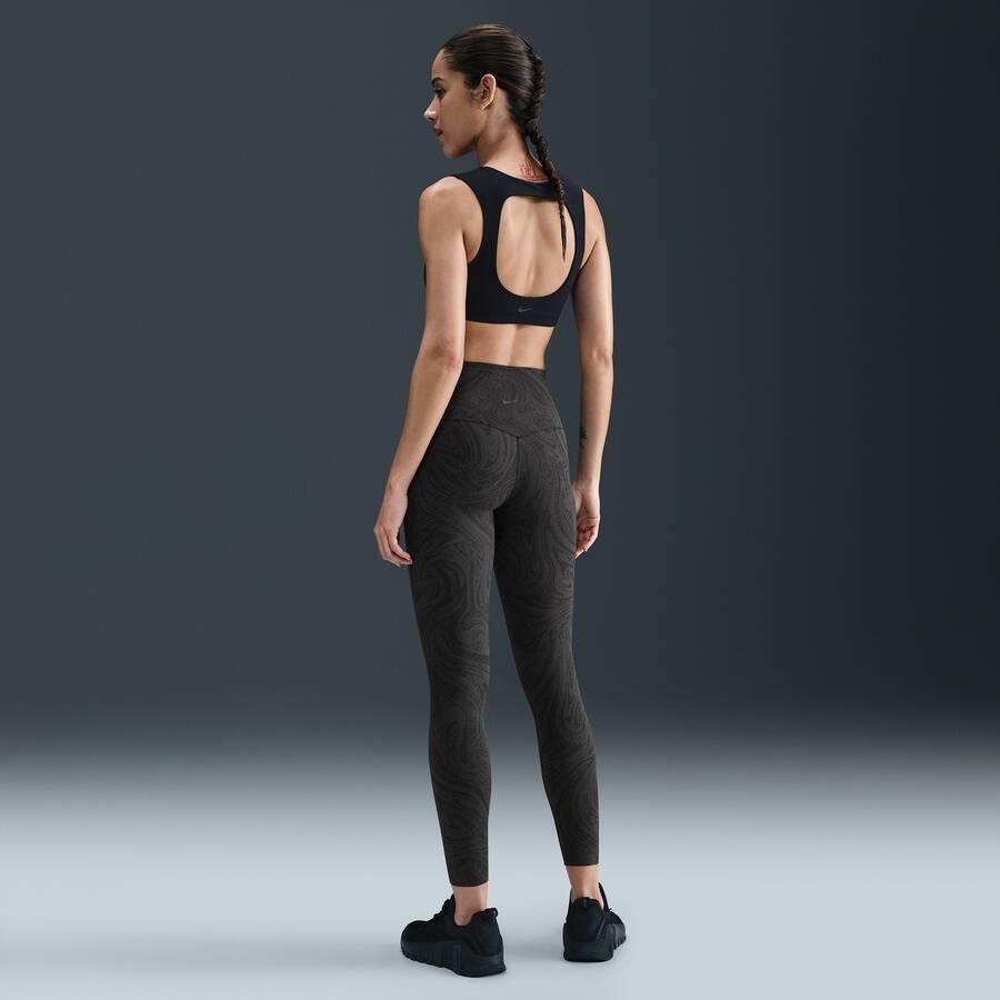 Nike Zenvy 7 8-legging met hoge taille en print voor dames Zwart - Foto 3