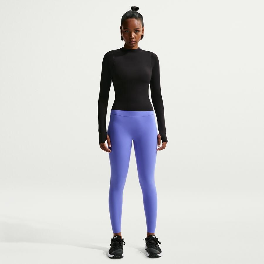 Nike Zenvy 7 8-legging met hoge taille en zonder naad aan de voorkant voor dames Blauw - Foto 4
