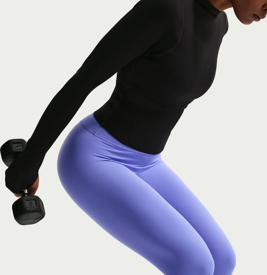 Nike Zenvy 7 8-legging met hoge taille en zonder naad aan de voorkant voor dames Blauw