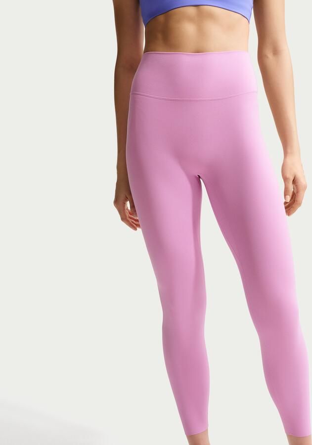 Nike Zenvy 7 8-legging met hoge taille en zonder naad aan de voorkant voor dames Paars - Foto 3