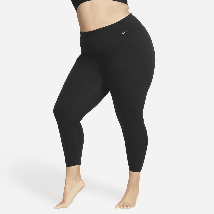 Nike Zenvy 7 8-legging met iets ondersteunende hoge taille voor dames (Plus Size) Zwart