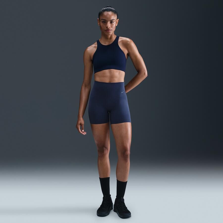 Nike Zenvy bikershorts met hoge taille voor dames (13 cm) Blauw - Foto 3